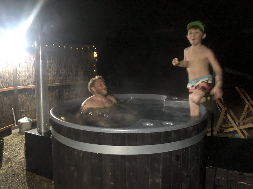 Let's Glamp Retro Luxury Glamping in West Wales hot tub 4